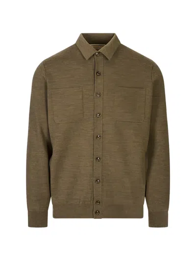 Montecore Button-up Patch-pocket Shirt In Brown