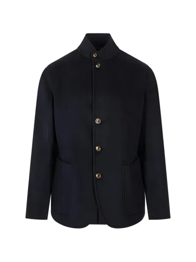 Montecore Button-up Stand-collar Jacket In Black