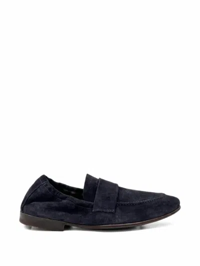 Montecore Calf Suede Slip-on Loafers In Blue