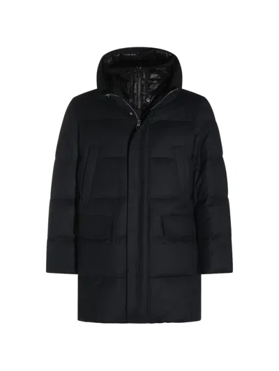 Montecore Cashmere Padded Hooded Coat In Black