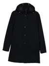 Montecore Button Hooded Coat In Blue