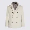 Montecore Corduroy Double-breasted Coat In Neutral