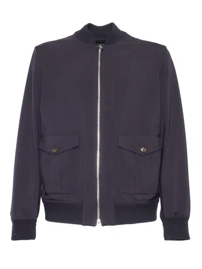 Montecore Contemporary Black Casual Jacket In Blue