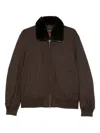 Montecore Contrasting-collar Zip-up Jacket In Brown