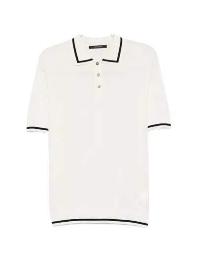 Montecore Contrast-trim Knitted Polo Shirt In White