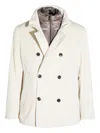 Montecore Corduroy Double-breasted Coat In Neutral