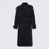 Montecore Virgin Wool Trench Coat In Blue