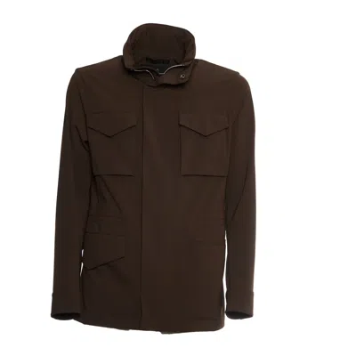 Montecore Dark Brown Field Jacket With Removable Hood