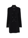 Montecore Double-breasted Belted Coat In Black