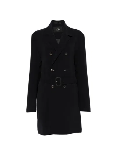 Montecore Double-breasted Belted Coat In Black