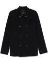 Montecore Double-breasted Black Jacket With Metallic Accents In Black