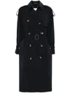 Montecore Double-breasted Black Trench Coat In Black
