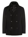 Montecore Double-breasted Buttoned Coat In Black