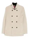 Montecore Double-breasted Collared Coat In Neutral