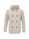 Montecore Double-breasted Hooded Jacket In Gray