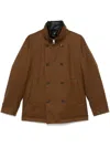 Montecore Double Breasted Down Jacket In 28 Caramel Brown