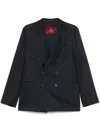 Montecore Tailored Black Double-breasted Jacket In Blue