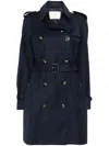 Montecore Double-breasted Wool Trench Coat In Blue