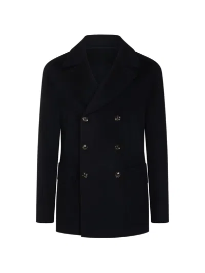 Montecore Double-breasted Coat In Blue