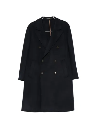 Montecore Double-breasted Coat In Blue