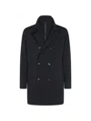 Montecore Double-breasted Coat In Blue