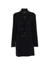 Montecore Double-breasted Coat With Belt In Black