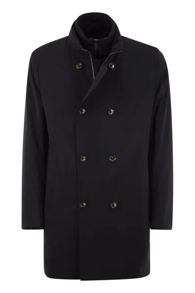 Montecore Double-breasted Coat With Detachable Inner Bib And Down Padding In Transparent