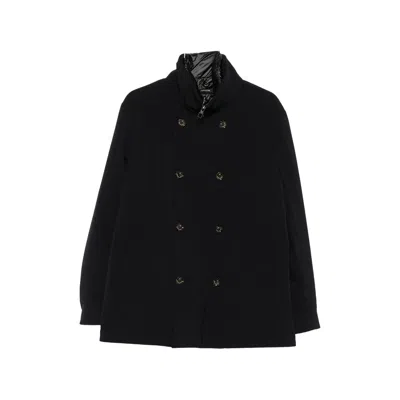 Montecore Double-breasted High Neck Down Jacket In Black
