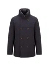 Montecore Double-breasted High-neck Jacket In Blue