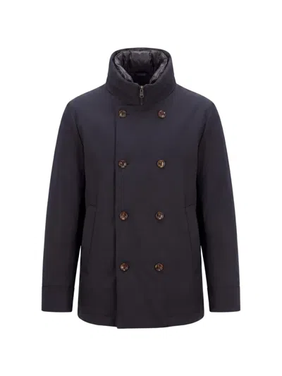 Montecore Double-breasted High-neck Jacket In Blue