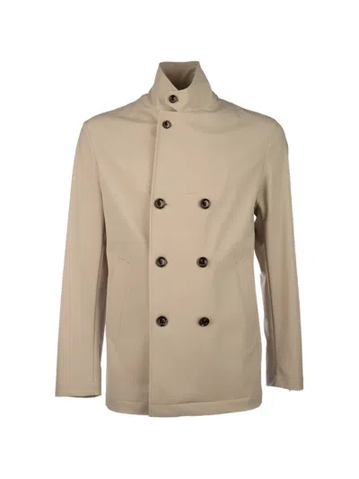 Montecore Double-breasted High-neck Jacket In Brown