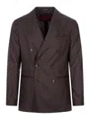 Montecore Double-breasted Peak-lapel Blazer In Brown