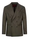 Montecore Double-breasted Peak-lapels Blazer In Gray