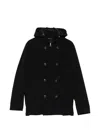 Montecore Double-breasted Jacket With Hood In Black
