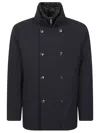 Montecore Double-breasted Metallic Accent Down Jacket In Blue