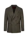 Montecore Double-breasted Peak-lapels Blazer In Brown