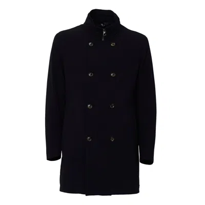 Montecore Double-breasted Removable Padded Technical Coat In Blue