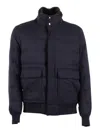 Montecore Quilted Panelled Jacket In Blue
