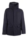 Montecore Double-layered Down Jacket With Adjustable Hood In Blue