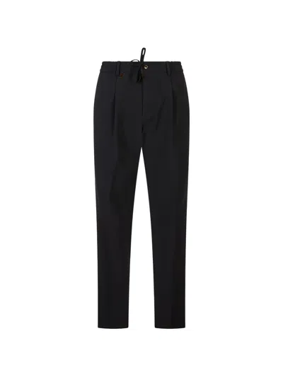 Montecore Drawstring Pleated Trousers In Black