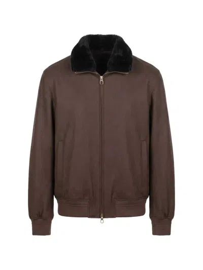 Montecore Faux-fur Collar Bomber Jacket In Pink & Purple