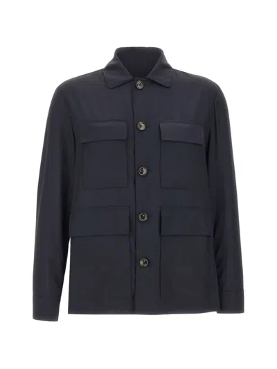 Montecore Flap-pocket Button-fastening Shirt Jacket In Blue