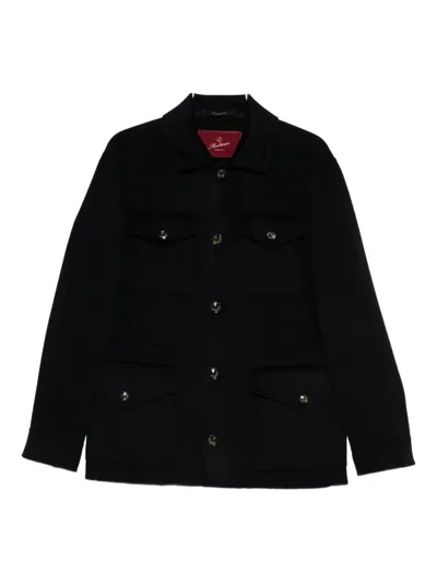 Montecore Flap-pocket Cashmere Coat In Black