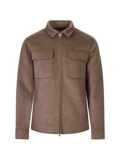 Montecore Flap-pockets Zip-up Jacket In Brown