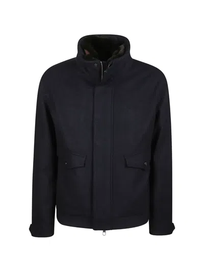 Montecore Funnel-neck Wool Jacket In Black