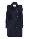 Montecore Virgin Wool Trench Coat In Dark Blue