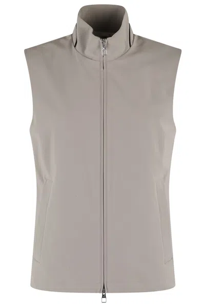 Montecore Gilet Nylon Tecnico Stretch In Brown
