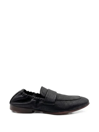 Montecore Grained Elasticated Loafers In Black