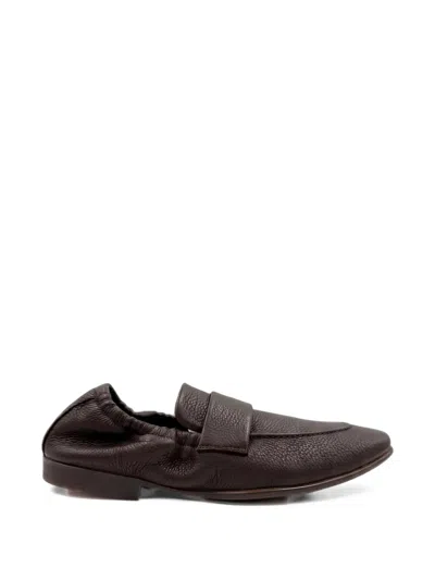 Montecore Grained Leather Loafers In Brown