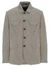 Montecore Grey Tech Fabric Flap-pocket Jacket In Gray